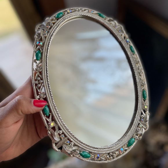 Embellished mirrored tray - Picture 2 of 2